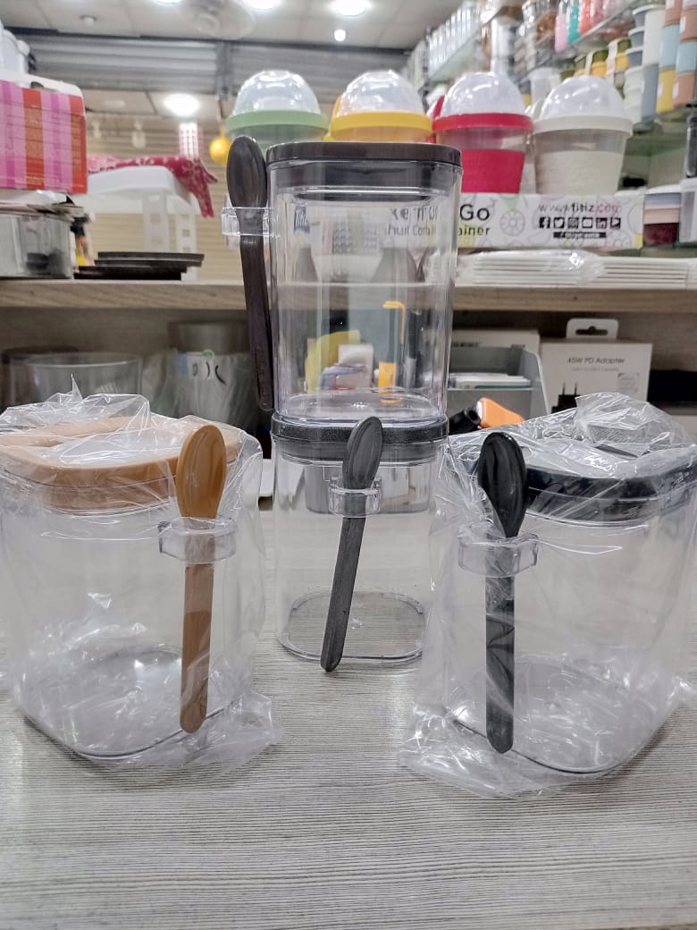 ZIDELLO Acrylic Airtight Jar with Spoon – Durable, Leak-Proof Storage for Spices, Sugar, and More